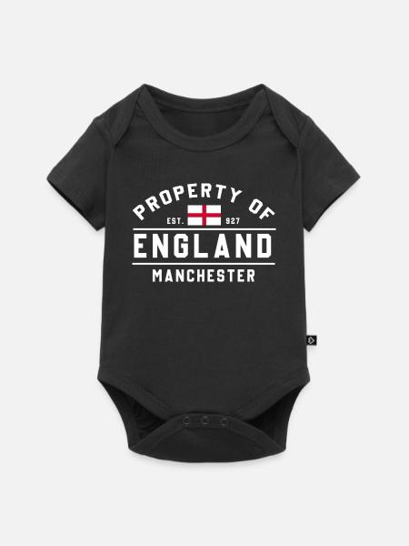 England Manchester Emblem - Baby Premium Kurzarmbody - Schwarz