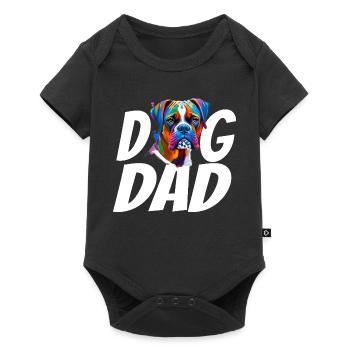 Boxer Dog Dad Colorful Watercolor Design - Baby Premium short-sleeve bodysuit - black - Front