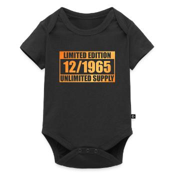 60. Geburtstag Limited Edition - ꝏ Supply 12/1965 - Baby Premium Kurzarmbody - Schwarz - Vorne