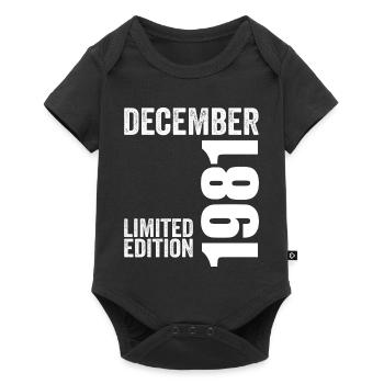Cadeau Anniversaire Rétro - Décembre 1981 - Body à manches courtes Premium Bébé - noir - Devant