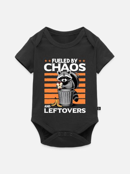 Funny Raccoon - Baby Premium Kurzarmbody - Schwarz