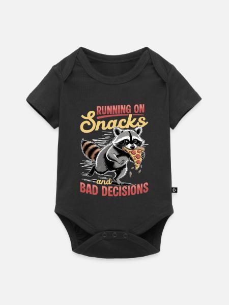 Funny Raccoon - Baby Premium Kurzarmbody - Schwarz