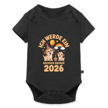 Je vais être un chiot chien grand frère 2026 - Body à manches courtes Premium Bébé - noir - Devant