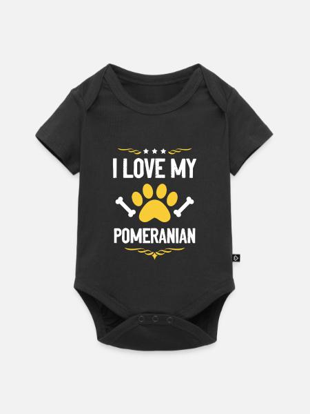Ich liebe meinen Pomeranian - Baby Premium Kurzarmbody - Schwarz