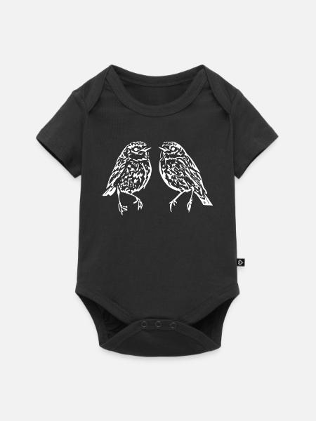 weiße Vögel Vogel weiß Geschenk Ornithologen - Premium kortærmet baby-body  - sort