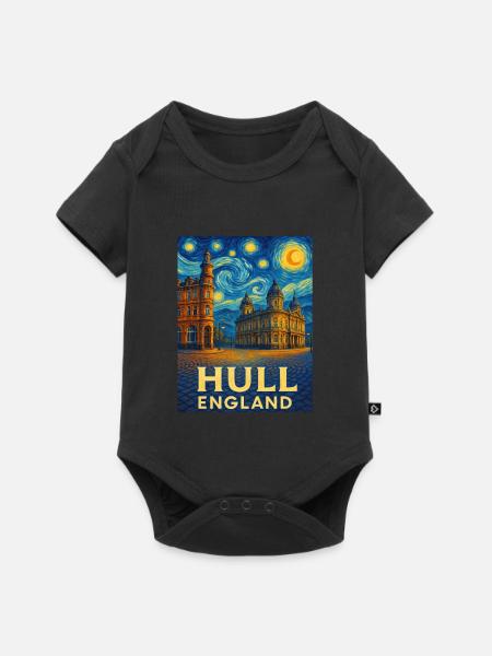 Hull England - Baby Premium Kurzarmbody - Schwarz