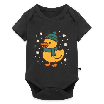 Funny Christmas Duck Winter Holiday Cheer - Baby Premium short-sleeve bodysuit - black - Front