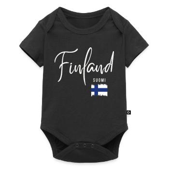 Fabriqué en Finlande, racines finlandaises - Body à manches courtes Premium Bébé - noir - Devant