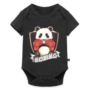 Boxing Panda – Funny Animal Motif - Baby Premium short-sleeve bodysuit - black - Front
