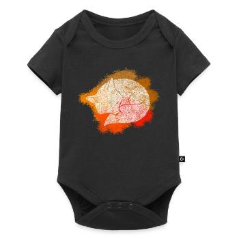 Zentangle Fuchs - Baby Premium Kurzarmbody - Schwarz - Vorne