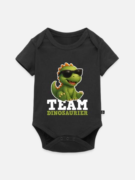 Team Dinosaurier - Baby Premium Kurzarmbody - Schwarz