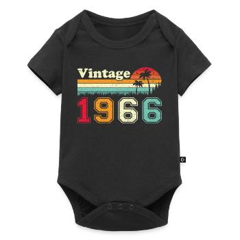 1966 Vintage Retro Geburtstagsgeschenk - Baby Premium Kurzarmbody - Schwarz - Vorne