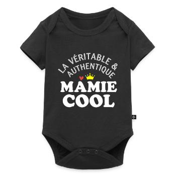 Mamie Cool Véritable Reine Retro - Body à manches courtes Premium Bébé - noir - Devant