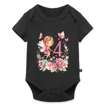Birthday 4Girl Butterfly Fairy Party - Baby Premium short-sleeve bodysuit - black - Front