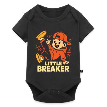 Little Breaker – Cooles Breakdance Kinder - Baby Premium Kurzarmbody - Schwarz - Vorne