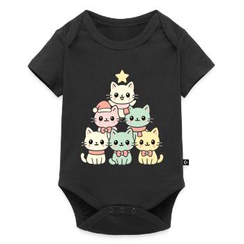 Cats Christmas Tree – Cute Xmas Cats - Baby Premium short-sleeve bodysuit - black - Front