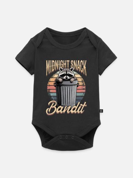 Funny Raccoon - Baby Premium Kurzarmbody - Schwarz