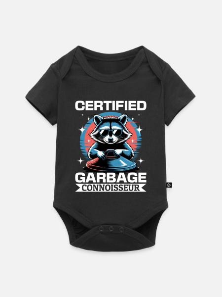 Funny Raccoon - Baby Premium Kurzarmbody - Schwarz