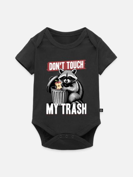 Funny Raccoon - Baby Premium Kurzarmbody - Schwarz
