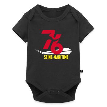Stylized 76 Seine-Maritime emblem - Baby Premium short-sleeve bodysuit - black - Front