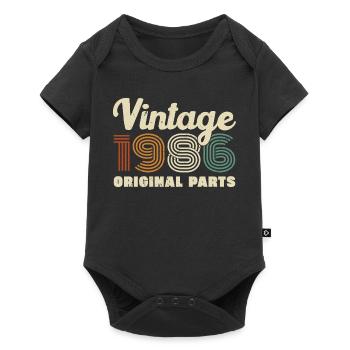 40 Ans 1986 Vintage Rétro Cadeau D'anniversaire - Body à manches courtes Premium Bébé - noir - Devant