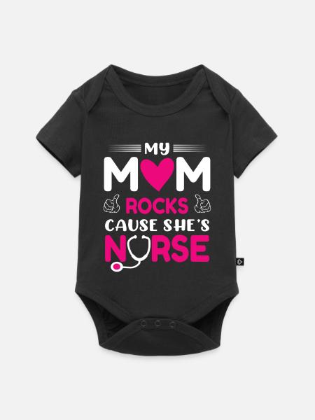 Krankenschwester Mutter - Baby Premium Kurzarmbody - Schwarz