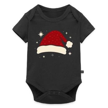 Weihnachtsmütze Nikolausmütze mit Sternen - Baby Premium Kurzarmbody - Schwarz - Vorne