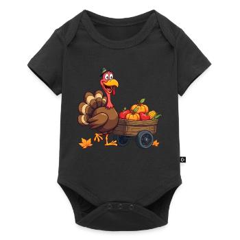 Thanksgiving Drôle Dinde de Thanksgiving - Body à manches courtes Premium Bébé - noir - Devant