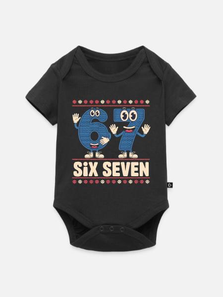 6 7 Sechs Sieben Meme – Weihnachten Kids Gaming - Baby Premium Kurzarmbody - Schwarz