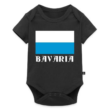 Drapeau de la Bavière avec texte gothique - Body à manches courtes Premium Bébé - noir - Devant