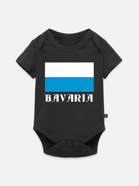 Bavaria Flagge mit gotischem Text - Baby Premium Kurzarmbody - Schwarz