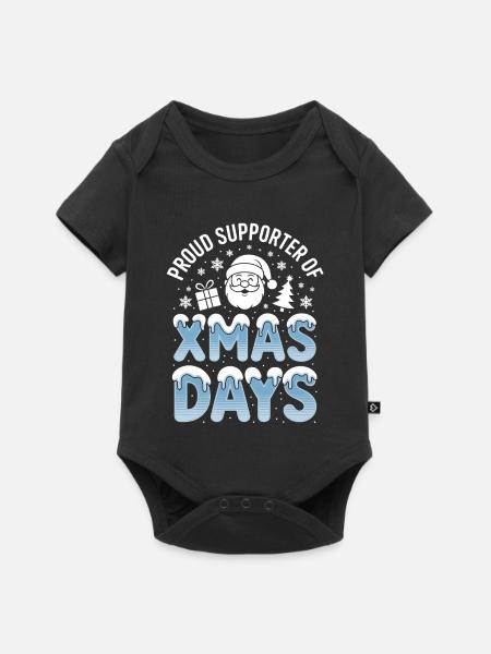 Xmas Days Unterstützer - Baby Premium Kurzarmbody - Schwarz