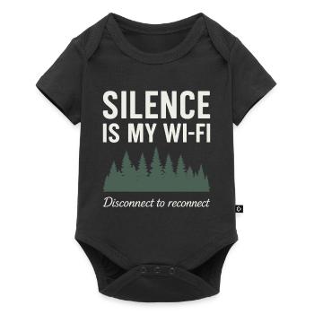 Silence is my Wi-Fi: Nature motif with trees - Baby Premium short-sleeve bodysuit - black - Front