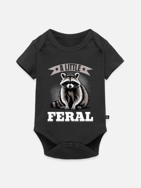 Funny Raccoon - Baby Premium Kurzarmbody - Schwarz