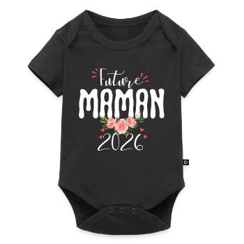 Future Mom 2026 Pregnant Woman Announcement - Baby Premium short-sleeve bodysuit - black - Front