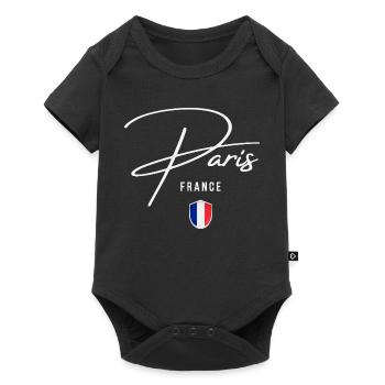 Paris France, elegant design Paris - Baby Premium short-sleeve bodysuit - black - Front