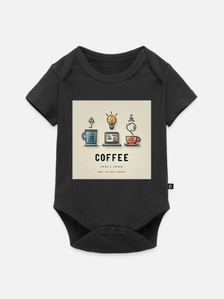 Kaffee Code Design - Baby Premium Kurzarmbody - Schwarz