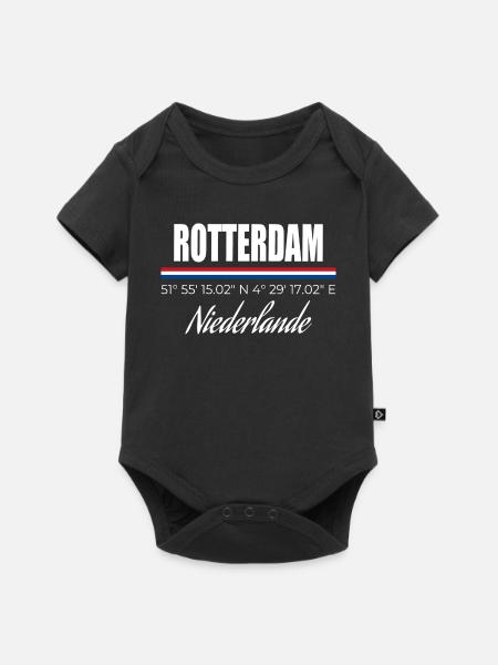 Rotterdam - Baby Premium Kurzarmbody - Schwarz