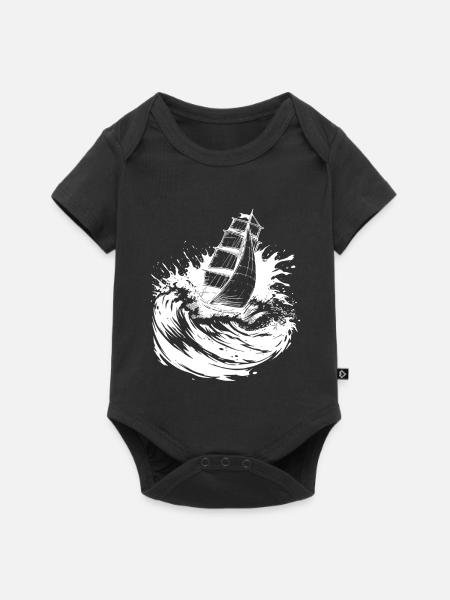 Energischer Segelkunst-Segler - Baby Premium Kurzarmbody - Schwarz