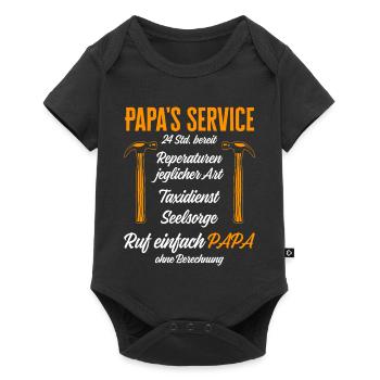 Papas Service Reparaturen 24h / Lustig Humor - Baby Premium Kurzarmbody - Schwarz - Vorne