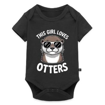 Loutre disant fille drôle loutre cadeau - Body à manches courtes Premium Bébé - noir - Devant