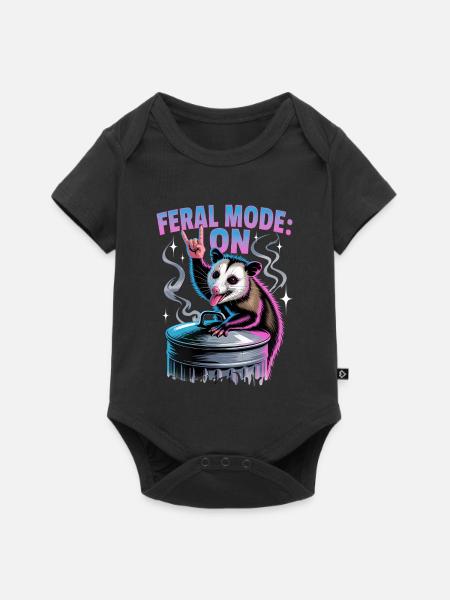 Funny Opossum - Baby Premium Kurzarmbody - Schwarz