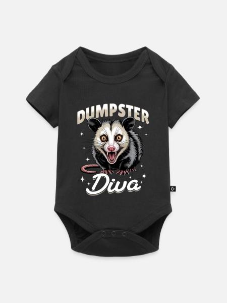 Funny Opossum - Baby Premium Kurzarmbody - Schwarz