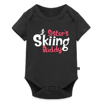 Graphique amusant pour les amateurs de ski pour les sœurs - Body à manches courtes Premium Bébé - noir - Devant