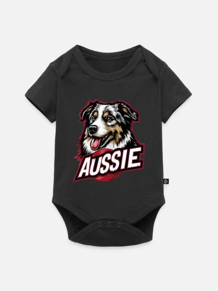 Aussie Dog Design – Australian Shepherd Fan - Baby Premium short-sleeve bodysuit - black