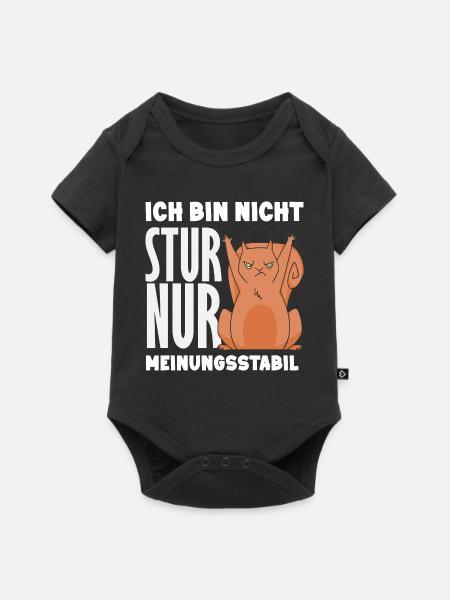 Nicht stur nur Meinungsstabil - Baby Premium Kurzarmbody - Schwarz