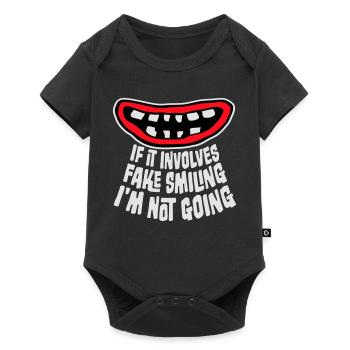 S’il s’agit d’un faux sourire, je ne vais pas le dire - Body à manches courtes Premium Bébé - noir - Devant