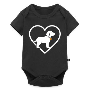 Dog Heart Silhouette Pet Lover Gift - Baby Premium short-sleeve bodysuit - black - Front
