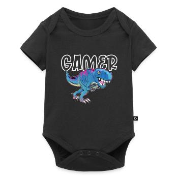 Gamer Gaming T_Rex - Baby Premium short-sleeve bodysuit - black - Front