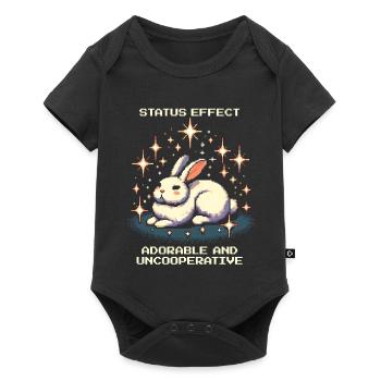 Adorable et peu coopératif | Humeur du lapin - Body à manches courtes Premium Bébé - noir - Devant